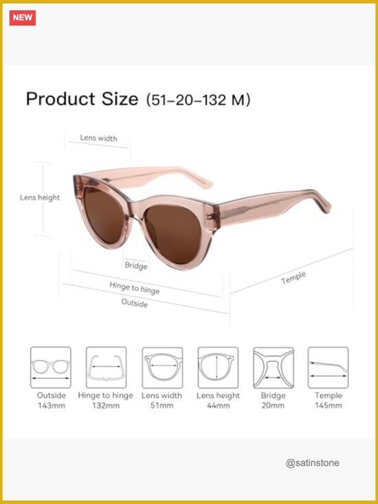 Polarized UV400 Protection Retro Round Cat Eye Sunglasses Acetate Frame main image 7